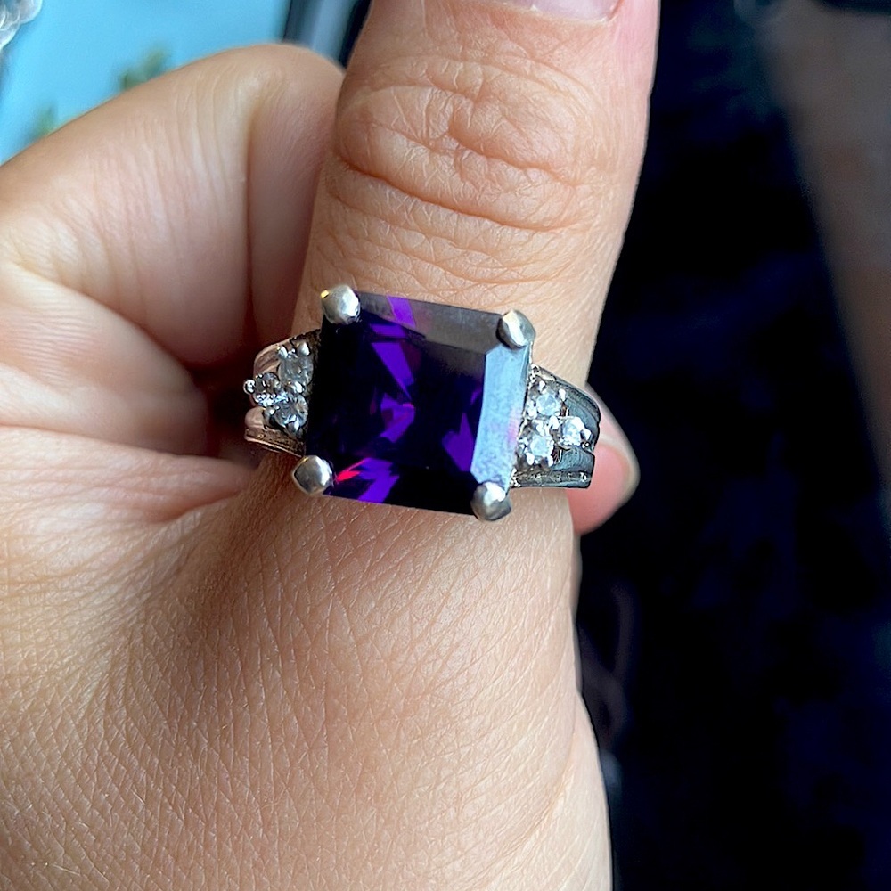 Amethyst and Sterling Silver Ring